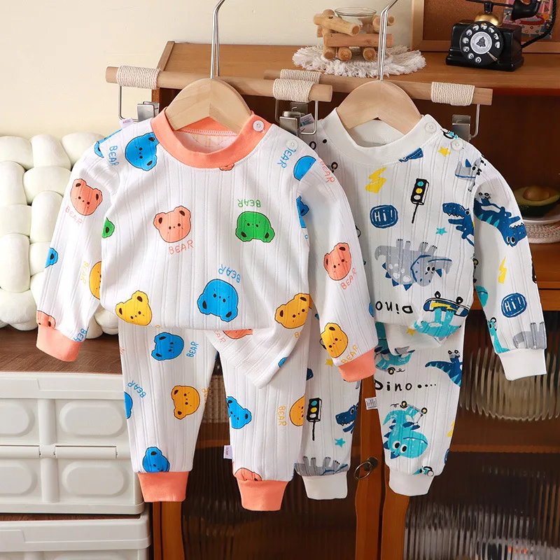 Children's autumn clothes and pants sets, cartoon home clothes for infants and young children conjuntos para niños，W154