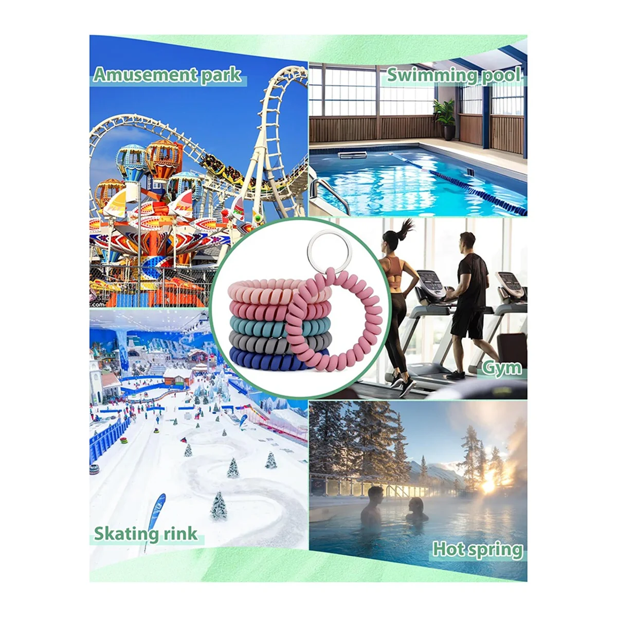 Y31A 10Pcs Stretchable Wrist Keychain Bracelet, Flexible Spiral Coil Key Ring Wristlet, Retractable Key Holder