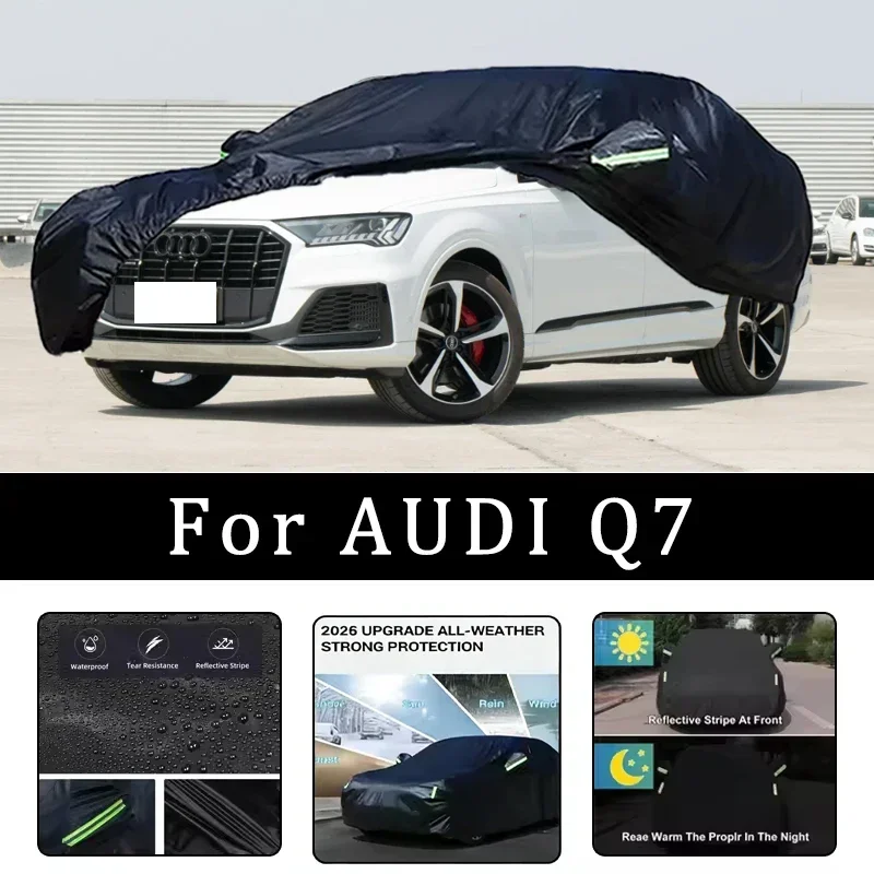

For AUDI Q7 Car Covers Outdoor Waterproof Dustproof Sun Rain Snow Protection Thick Oxford Cloth Full Car Accessories