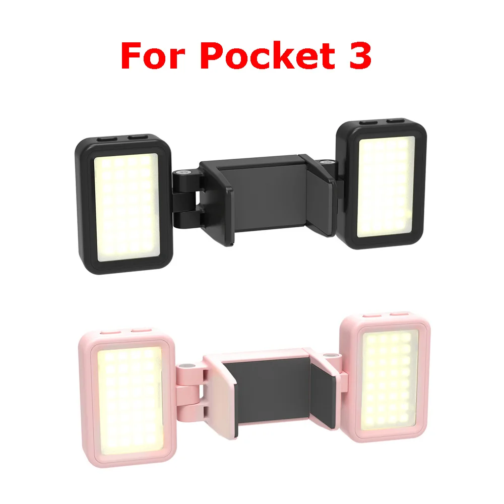 

For Pocket3 Fill Lamp Adjustable LED Video Light Cold/Warm/Natural Light 5-Level Dimmable Pocket Camera Accessories