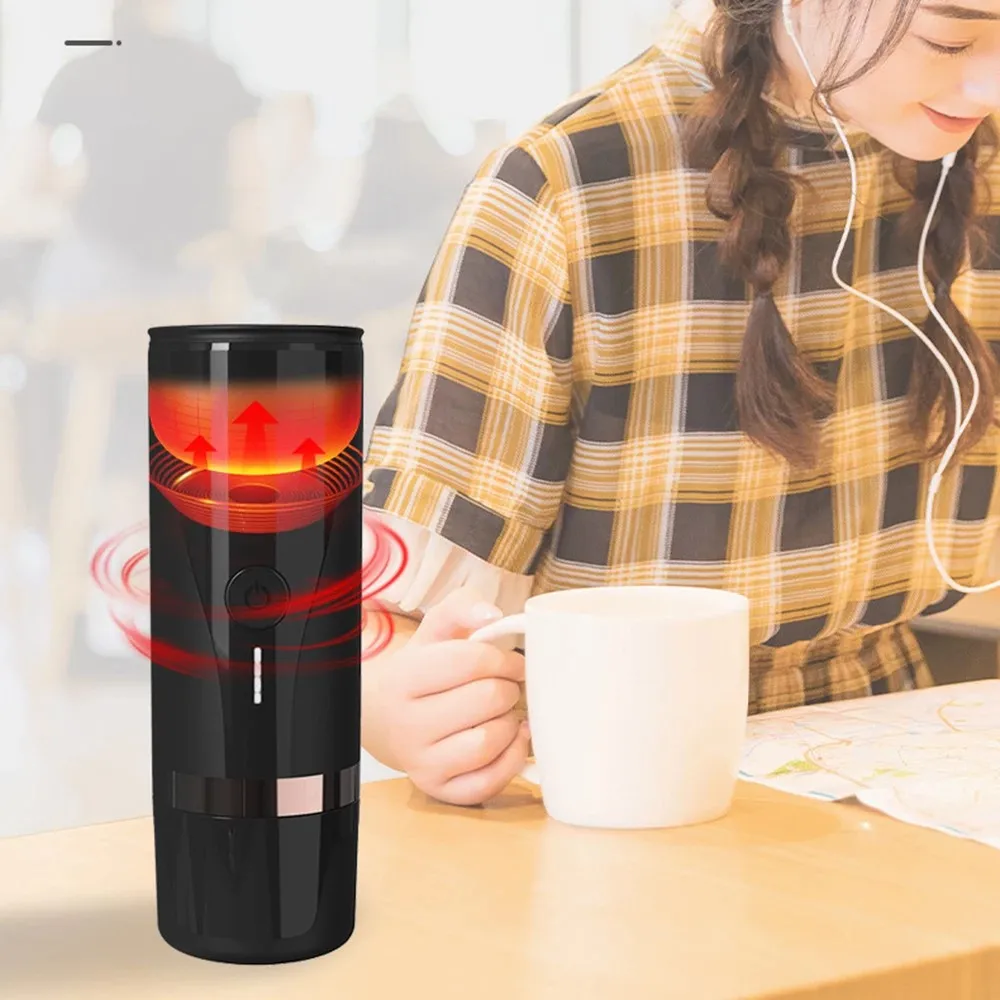 Portable Coffee Smart can wireless heating coffee machine outdoor travel powder coffee capsule electric water cup