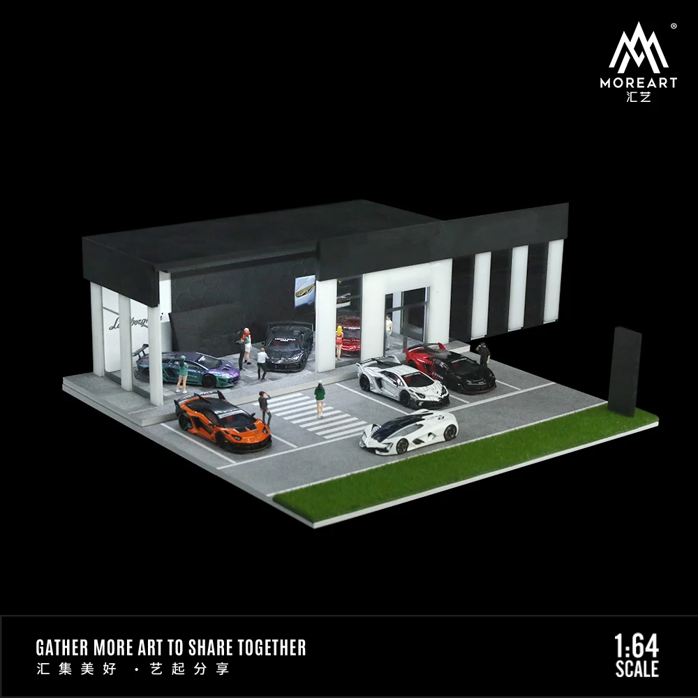 TimeMicro&MoreArt 1/64 Showroom with Led Lighting Diorama theme car showroom light version assembly storage display scene