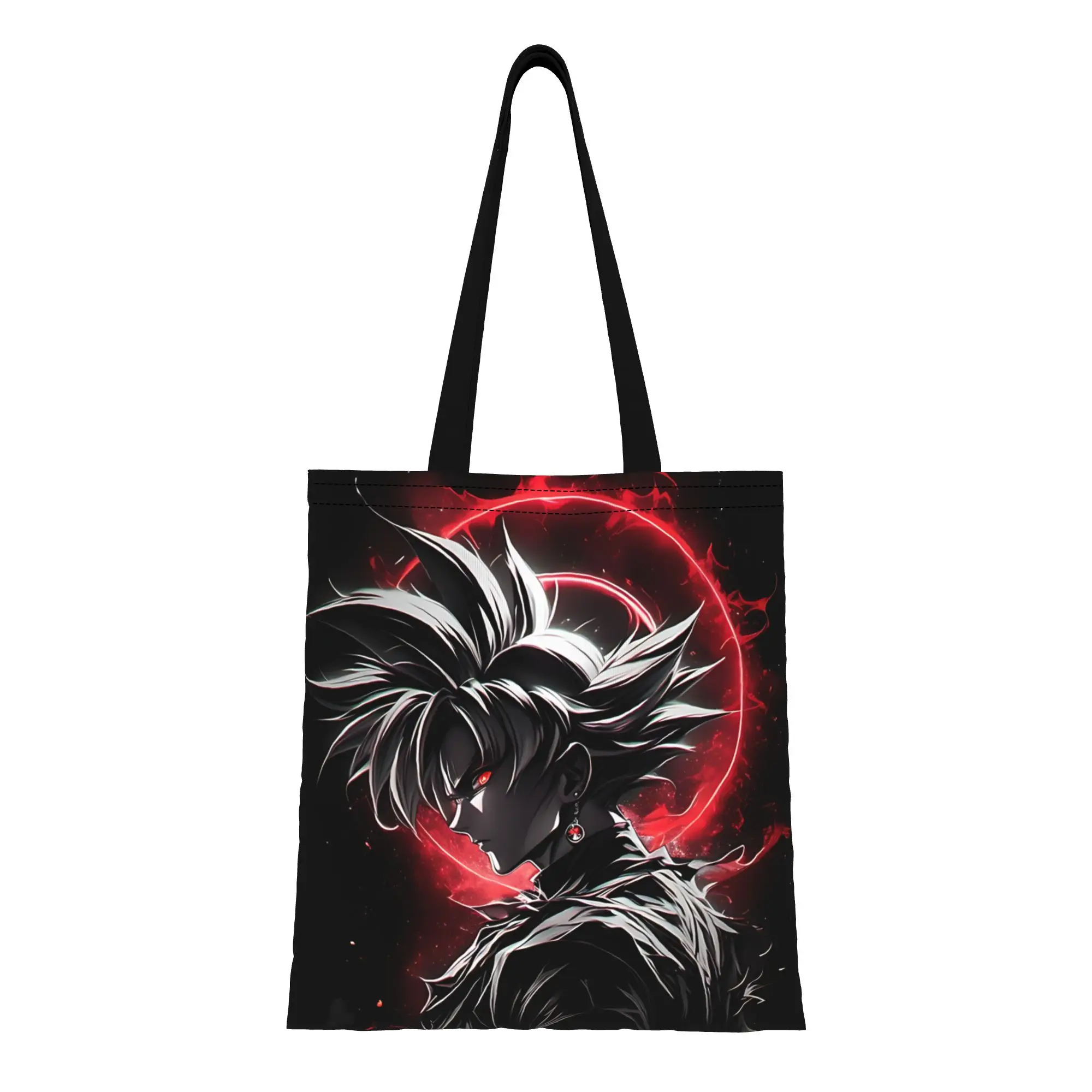 

ita bag Dragon Ball Black Goku Reusable Double Sided Canvas Tote Bag Shoulder funko Handbag