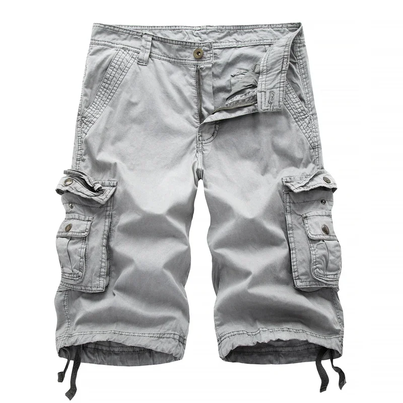 Short cargo multi-poches pour homme, short militaire de l'armée, short décontracté monochrome, grande taille, choix, été, 2024