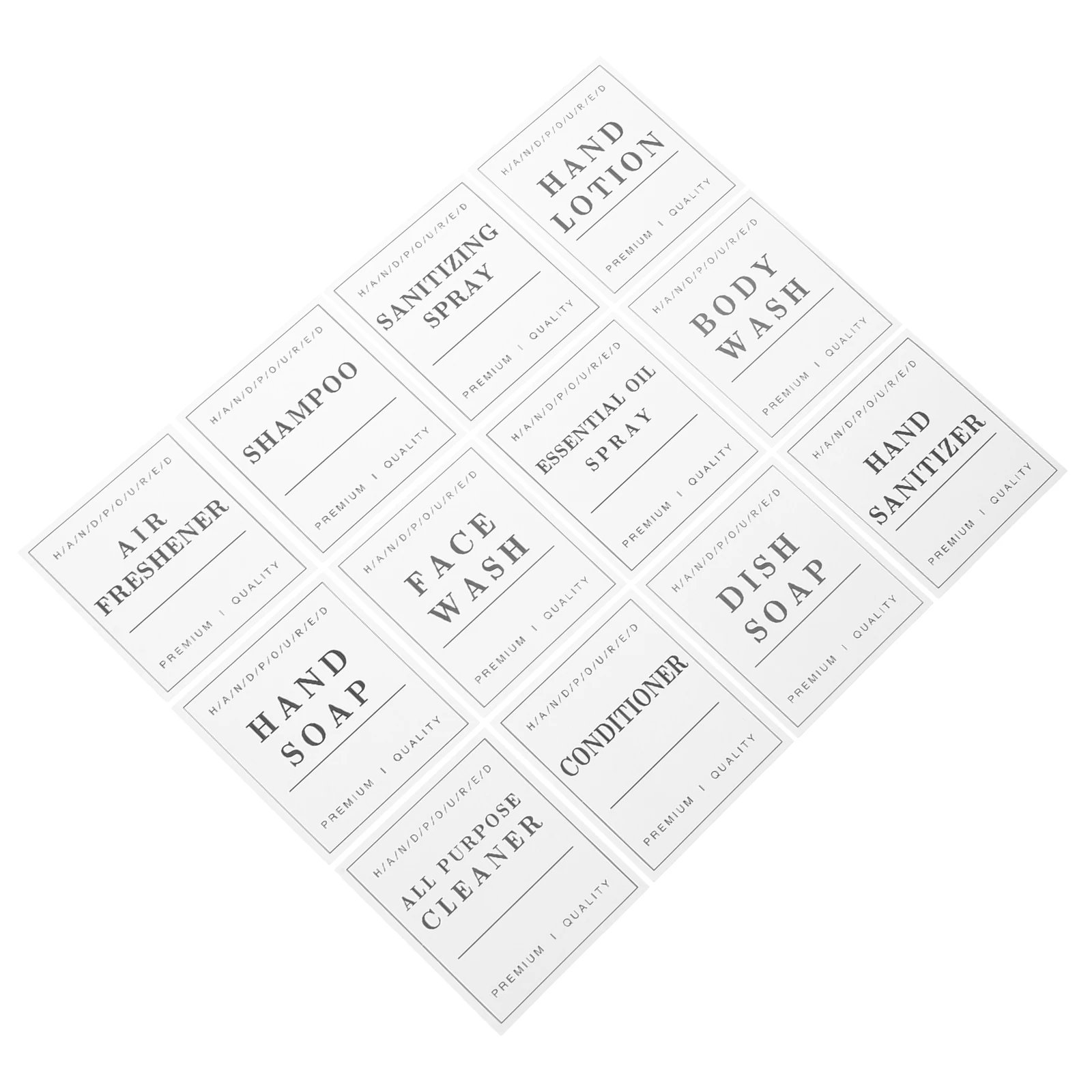 

12 Pcs Waterproof Sticker 70x80mm White PVC Self Adhesive Bathroom Shampoo Bottle Labels Dispenser Stickers Soap Container Tags
