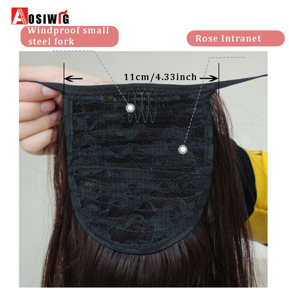 Synthetic Ponytail Hairpiece Women Short  Curly Ponytail Clip In PonyTail Hair Extensions Wrap Around On Girl Hair Extension