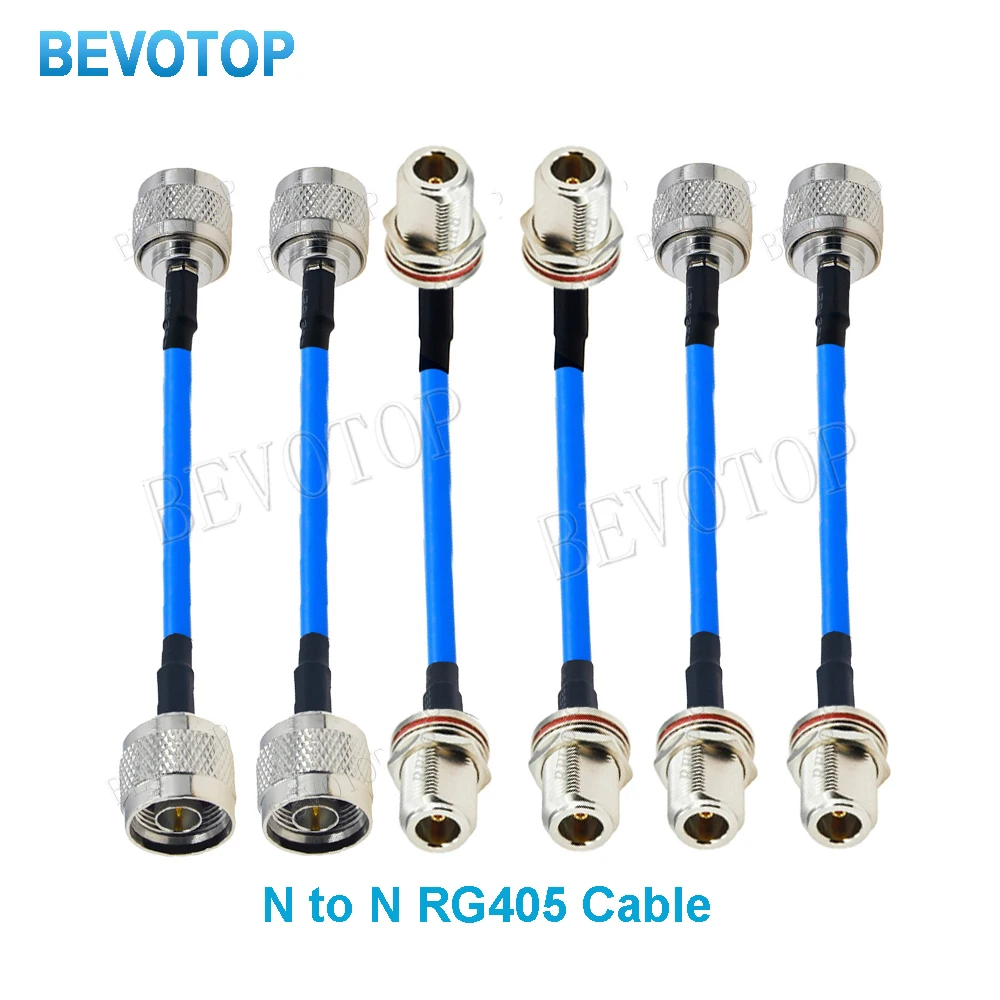 1PCS Blue RG405 Coaxial Cable N Male to N Male Connector RF Jumper Pigtail N Type Extension Cable 15CM 50CM 1M 5M 10M