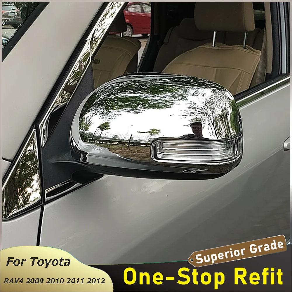 

For Toyota RAV4 2009 2010 2011 2012 ABS Chrome Rearview Car Accessories Side Mirror Cover Trim Paste Style