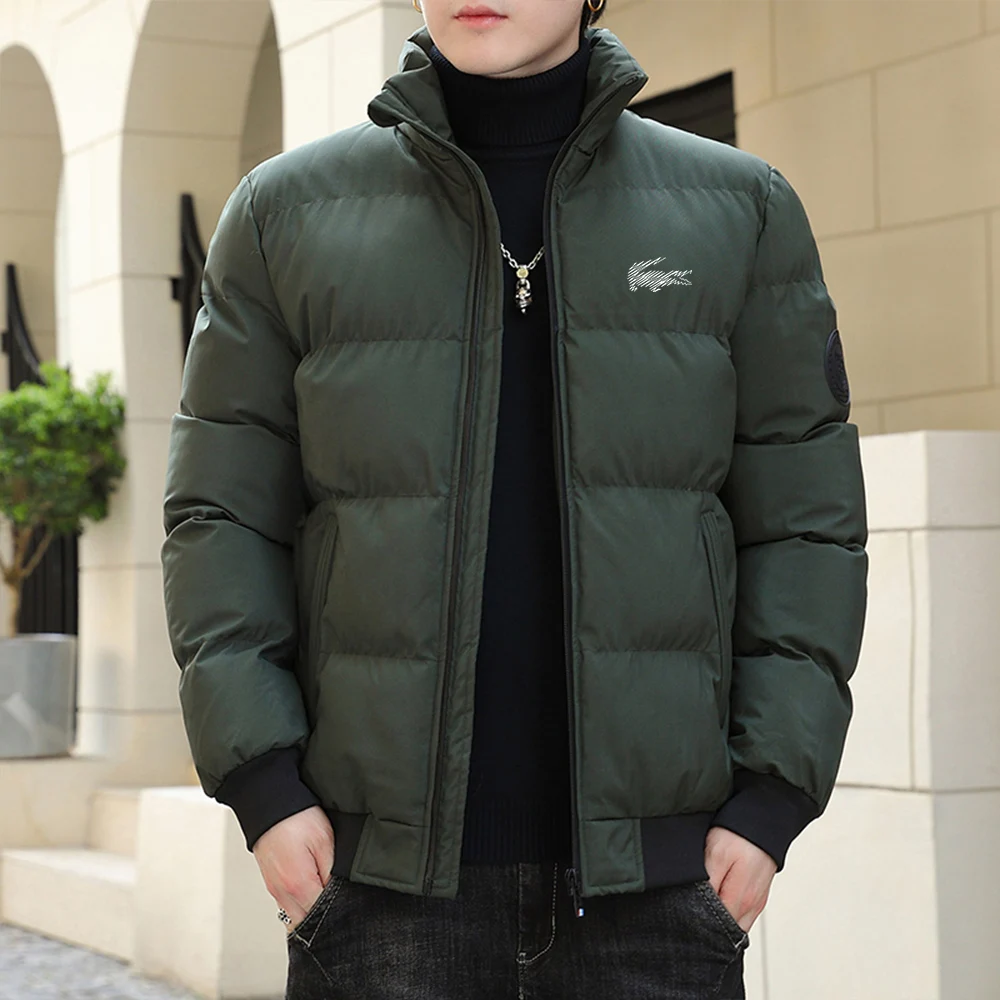 New 2024 Winter Thick Men  Warm Zip Up Parka Jackets Casual Men\'s Outwear Coats Male Windbreak Cotton Padded Down Zipper  Jacket