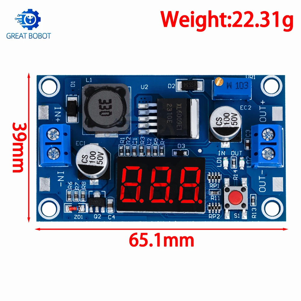 1PCS  Boost Buck DC-DC Adjustable Step Up Down Converter XL6009 Power Supply Module 20W 5-32V to 1.2-35V