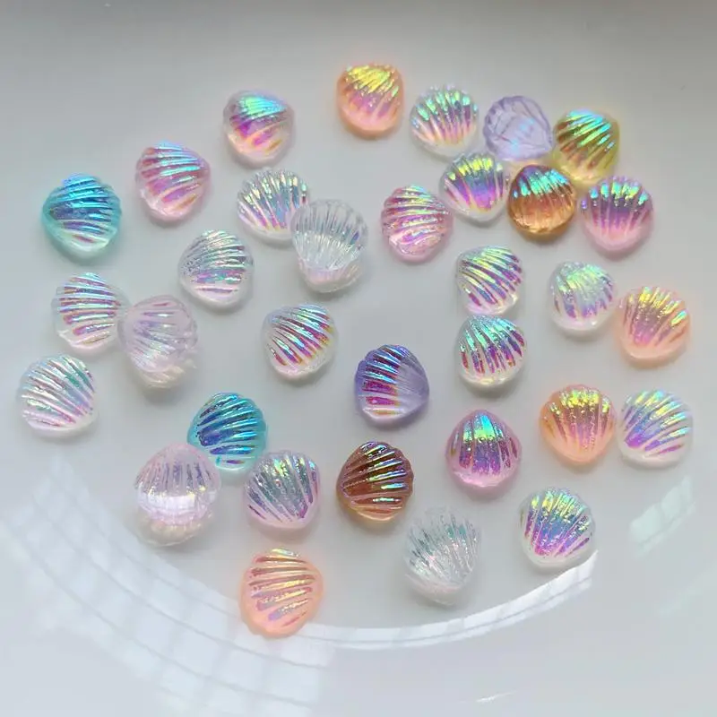 50pcs mixed color AB shell nail Rhinestone Earrings accessories DIY decorative flat back crystal rhinestone