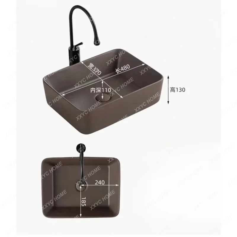 XX X On-stage Balcony Hand Wash Basin Household Ceramic Bathroom Rectangle Wash Basin