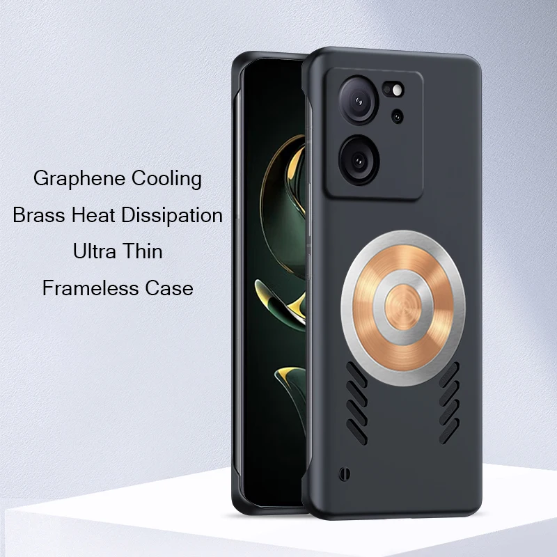 Brass Cooling Heat Dissipation Case for Redmi K60 Ultra K60 Pro Case Frameless Graphene Cover Ultra Thin Casing Funda Capa