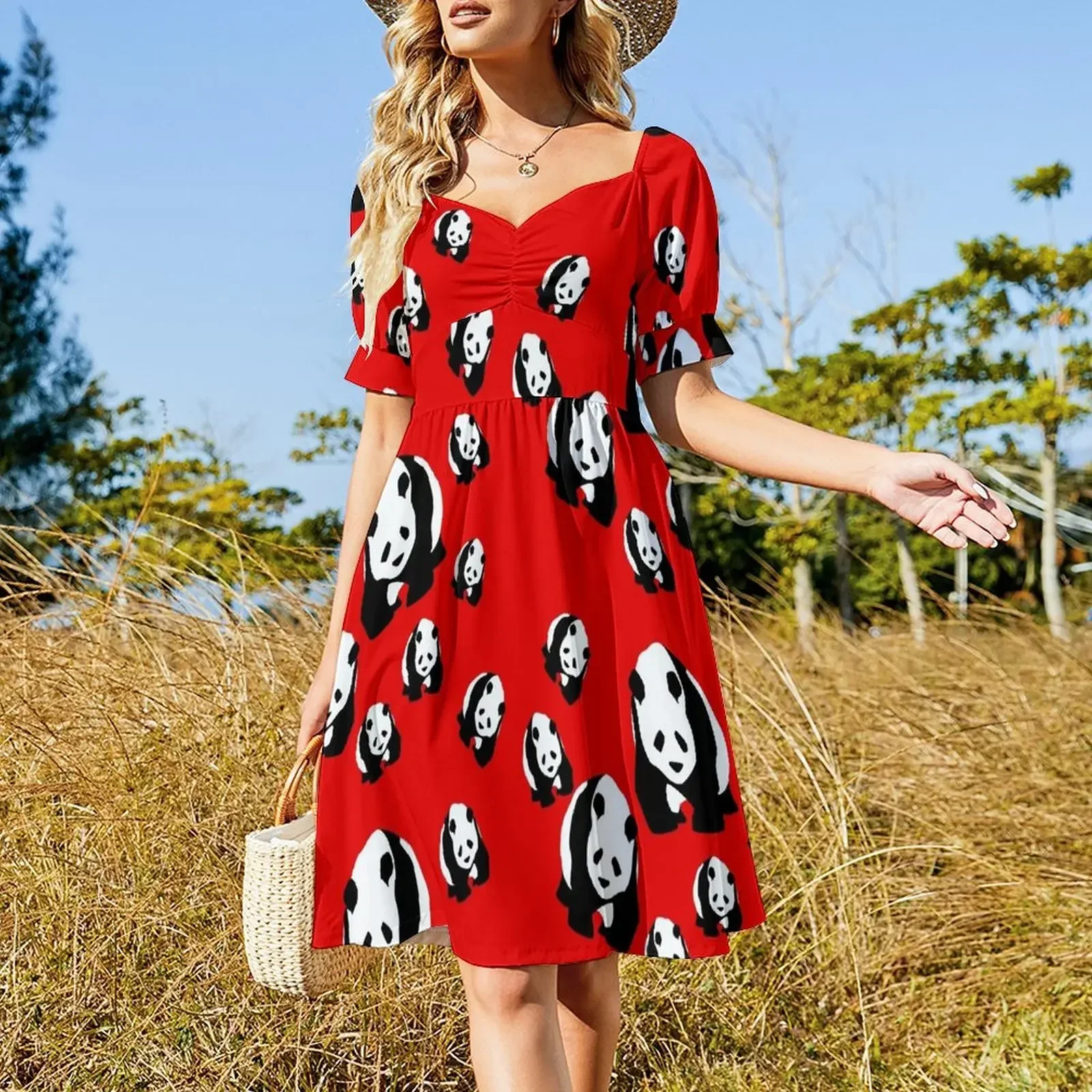 Panda Pattern Dress, Skirt, Cell Phone Skin, Stickers Sleeveless Dress summer dress korean women Women's summer skirt Dress