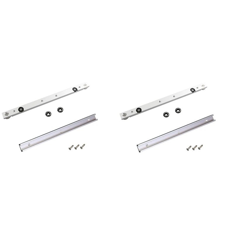 2 Set Aluminum Alloy T-Tracks Slot Miter Track And Miter Bar Slider Table Saw Miter Gauge Rod DIY Woodworking Tools