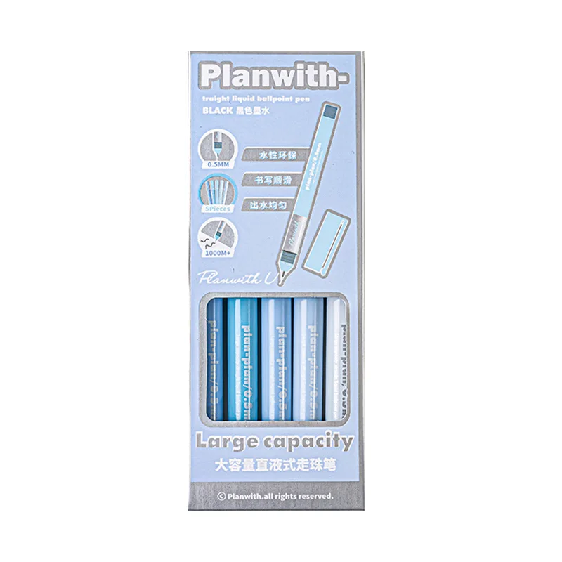 Imagem -06 - Gel Pen Gradiente Cor Azul para Crianças Simplicidade Papelaria Moda Coreana Estudante 0.5 mm Caneta Scrapbook de Tinta Suave Pcs