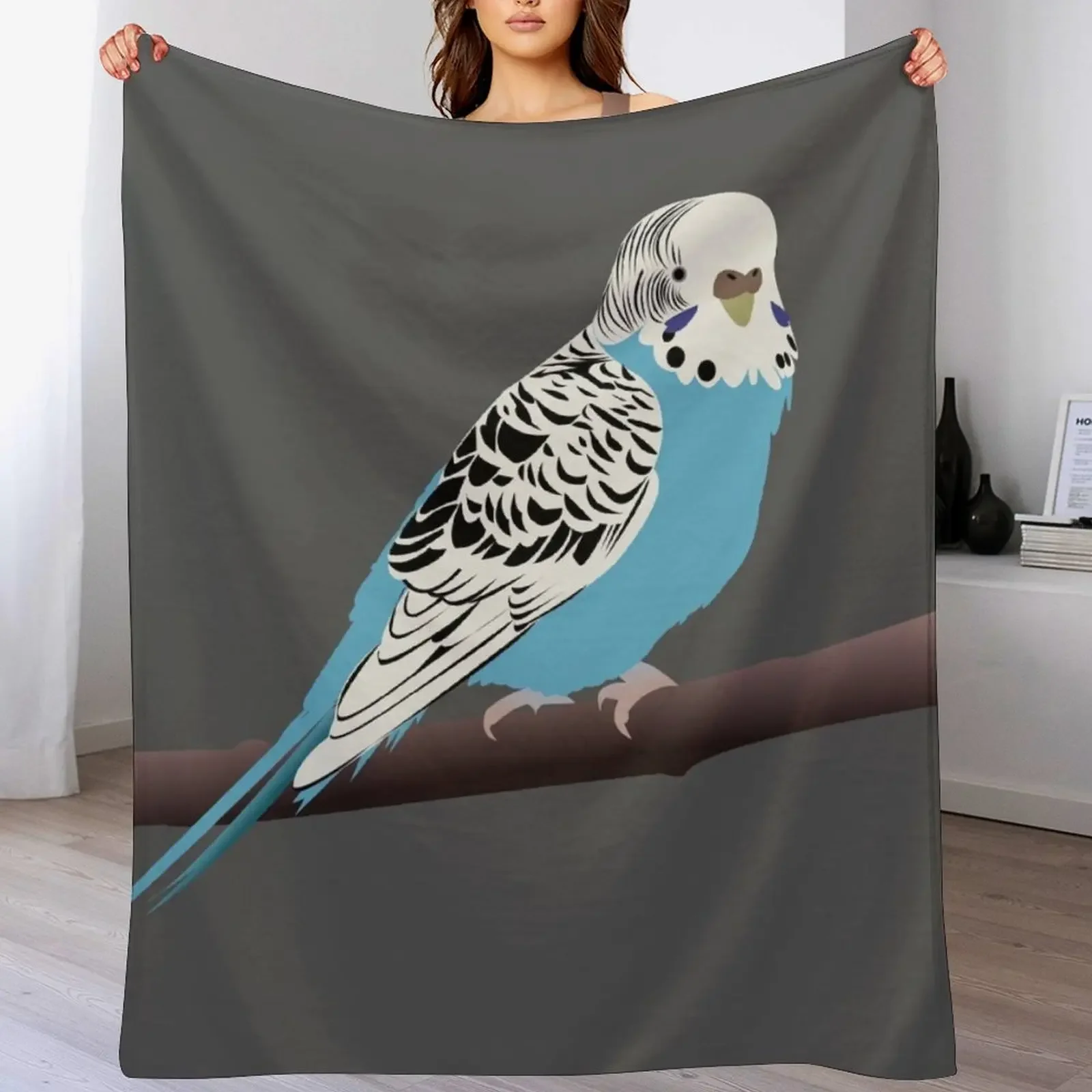 Blue Parakeet/Budgie Throw Blanket Luxurious Soft Blanket Holiday Gift for Family