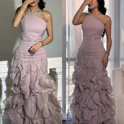 PersonalizadoExquisito clásico Formal noche sin tirantes A-line rebordear lentejuelas tul hasta el suelo es