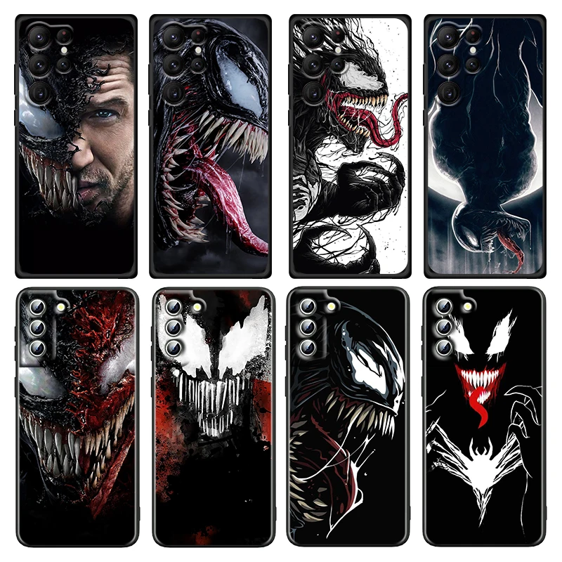 

Venom Marvel Cool For Samsung Galaxy S23 S22 S21 S20 Ultra Plus Pro S10 S9 S8 S7 4G 5G Silicone Soft Black Phone Case