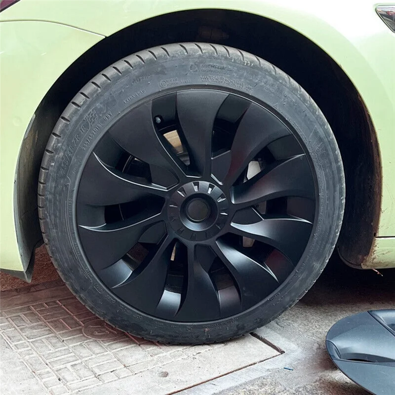 

Model 3 Wheel Cover 18 Inch, Hub Cap Full Cover Replacement Accessories For Tesla Model 3 - Matte Black-A93R