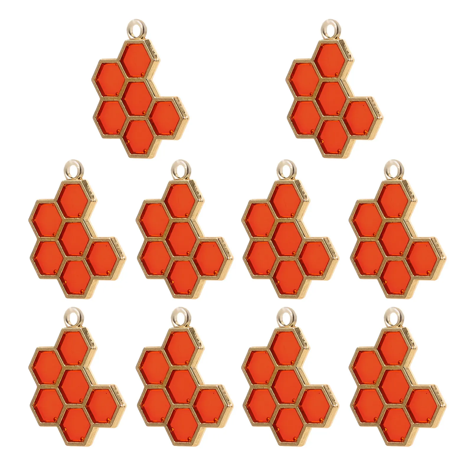 10PCS DIY Beehive Pendant Cartoon Honeycomb Pendant Lovely Alloy Honeycomb Pendant Delicate Earrings Necklace Accessories