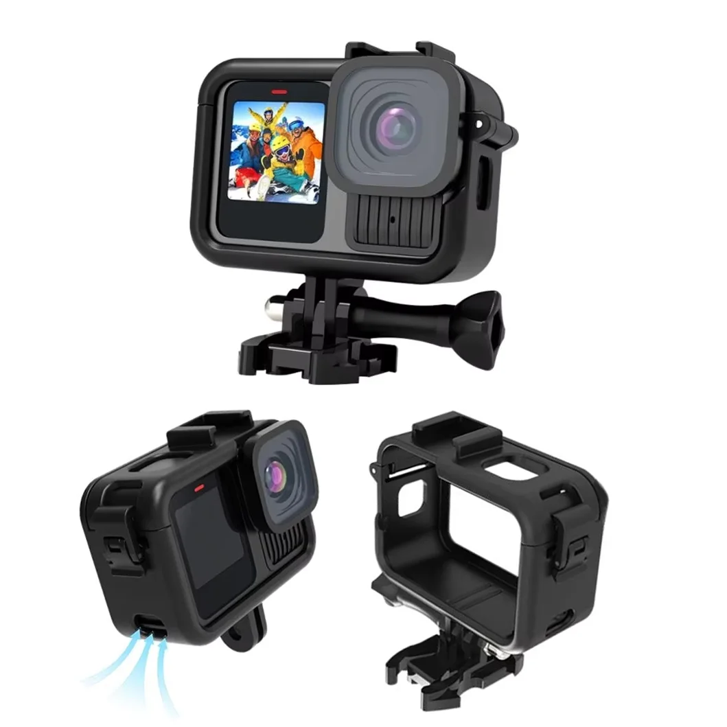 

TELESIN Plastic Frame Case for Gopro Hero 13 12 11 10 Protective Housing with Cold Shoe Mount Photography Vlog Accessories Kit