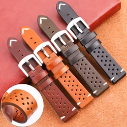 Quick Release Oil wax Cowhide Watchband 18mm 20mm 22mm 24mm Leather Strap for Samsung Galaxy Watch 4 3 Ultra Smartwatch