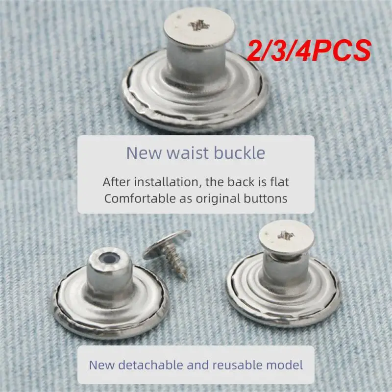 2/3/4PCS Jeans Buttons Non Magnetic Durable Aluminum Alloy 17 20mm Sewing Accessories Pants Buckles Screw Nail Non Rusting