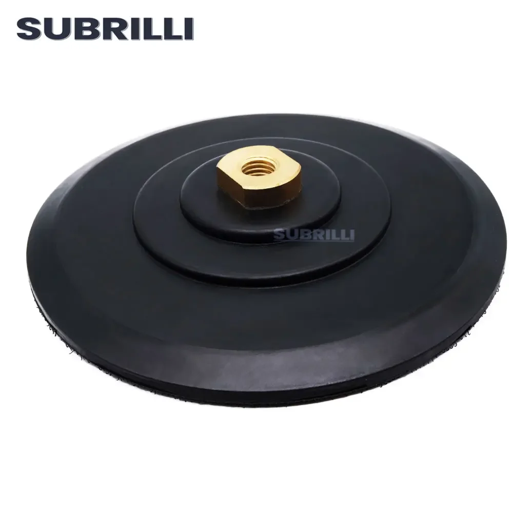 Subrilli 7 Polegada almofada de apoio de borracha 180mm gancho & loop almofada de apoio para lixar roda de polimento m14 5/8 "-11 rosca suporte traseiro