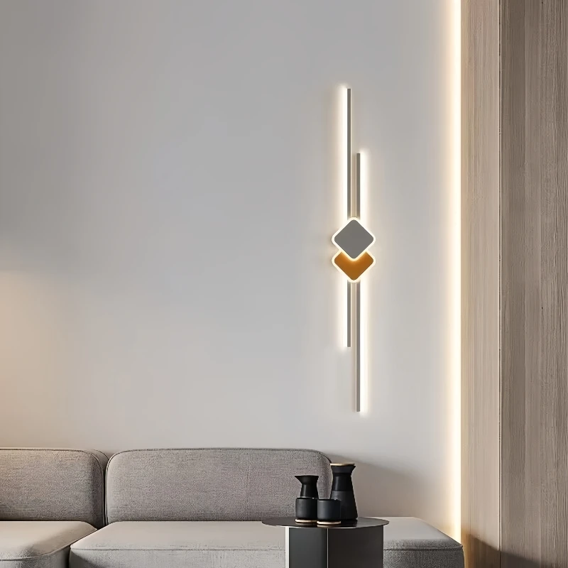 

Modern Minimalist Tri-Color LED Passage Entrance Light Living Room Background Wall Decor Lamp Stair Bedroom Bedside Wall Lamp