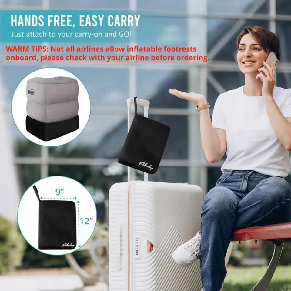 وسادة مسند قدم قابلة للنفخ للسفر ، سرير طفل صغير على الهواء ، ارتفاع قابل للتعديل ، كرسي الساق ، مقعد سيارة طيران طويل المدى ، مسند للقدمين #5