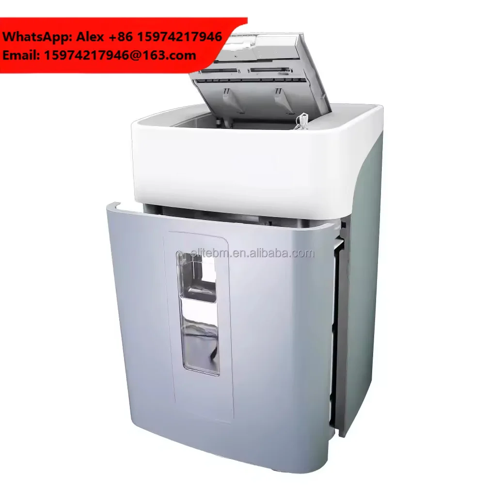 Convenient 40L/11 Gallons Large Waste Bin With Micro-cut P-5 Security Level Office Paper Cross-Cut Shredder For Card Shredding