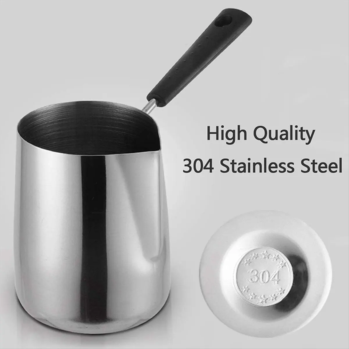 REST Stainless Steel Butter and Coffee Warmer,Turkish Coffee Pot,Mini Butter Melting Pot and Milk Pot with Spout -(350ML)