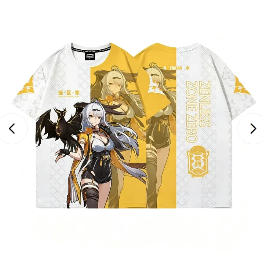 Anime Zenless Zone Zero 3D Print Oversized T Shirt Ellen Joe Anby Demara Billy The Kid Yixuan Qingyi Zhuyuan Cosplay Costumes