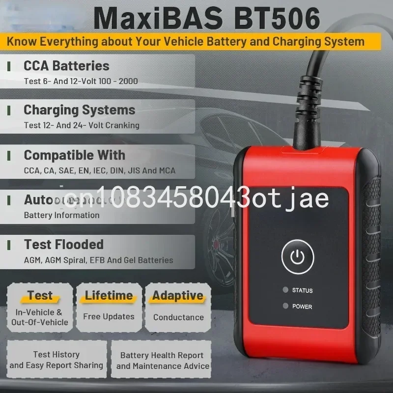 Bt506 Automotive Battery and Electrical System Analysis Tool Suitable for Daotong Maxisys Tablet PC