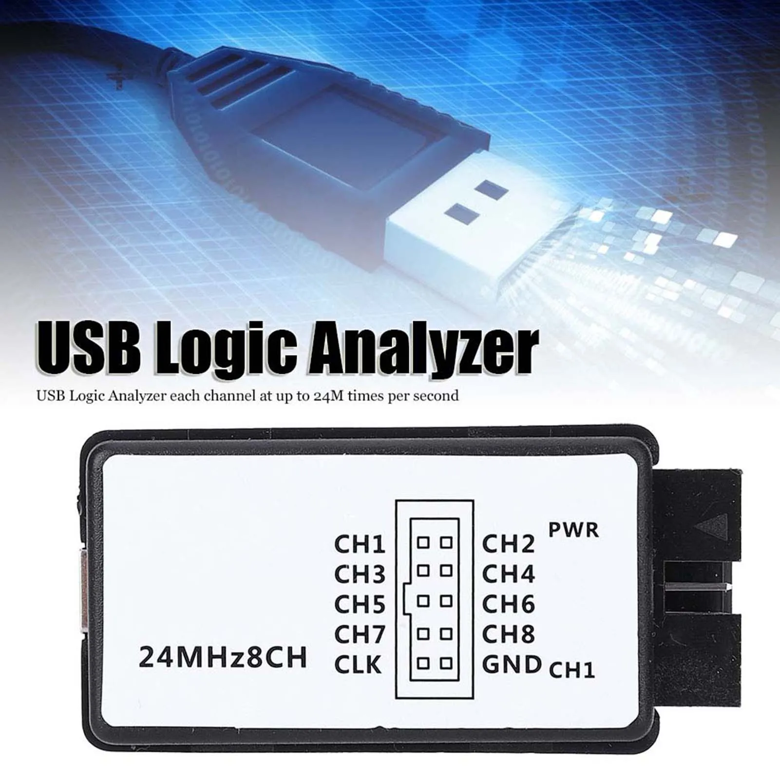 

Устройство логического анализатора USB-анализатор логики USB-анализатор логики Набор устройств Мини-цифровой размер 8-канальная входная память 24 МГц