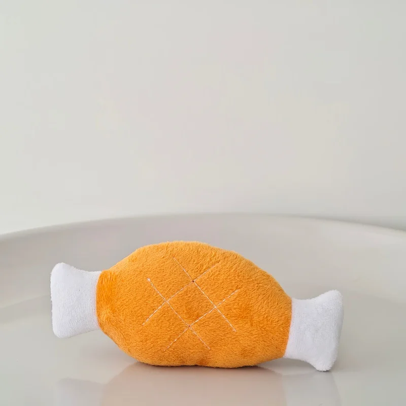 

Fun Squeaky Plush Toy Cute Chicken Leg Design Interactive Pet Teething Chewing Durable for Biting Gift for Cats and Dogs 애견