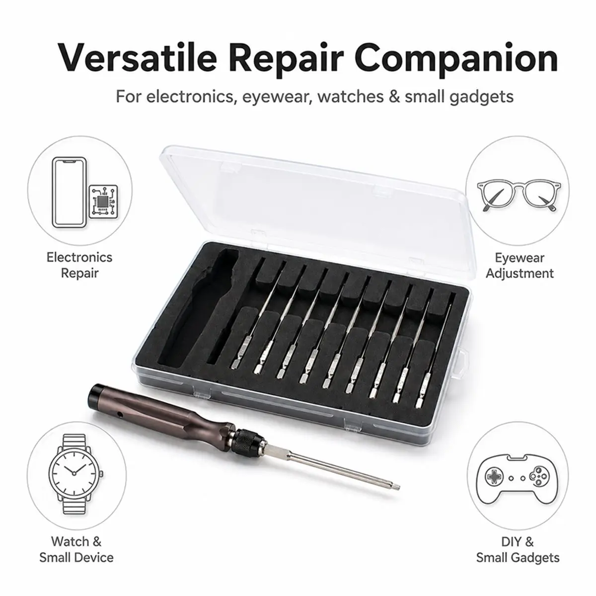 Home Tool  Screwdriver Set Driver Se Hexagonal Flat Head Magnetic Screwdriver Head for PC Camera Glasses 3D Printer