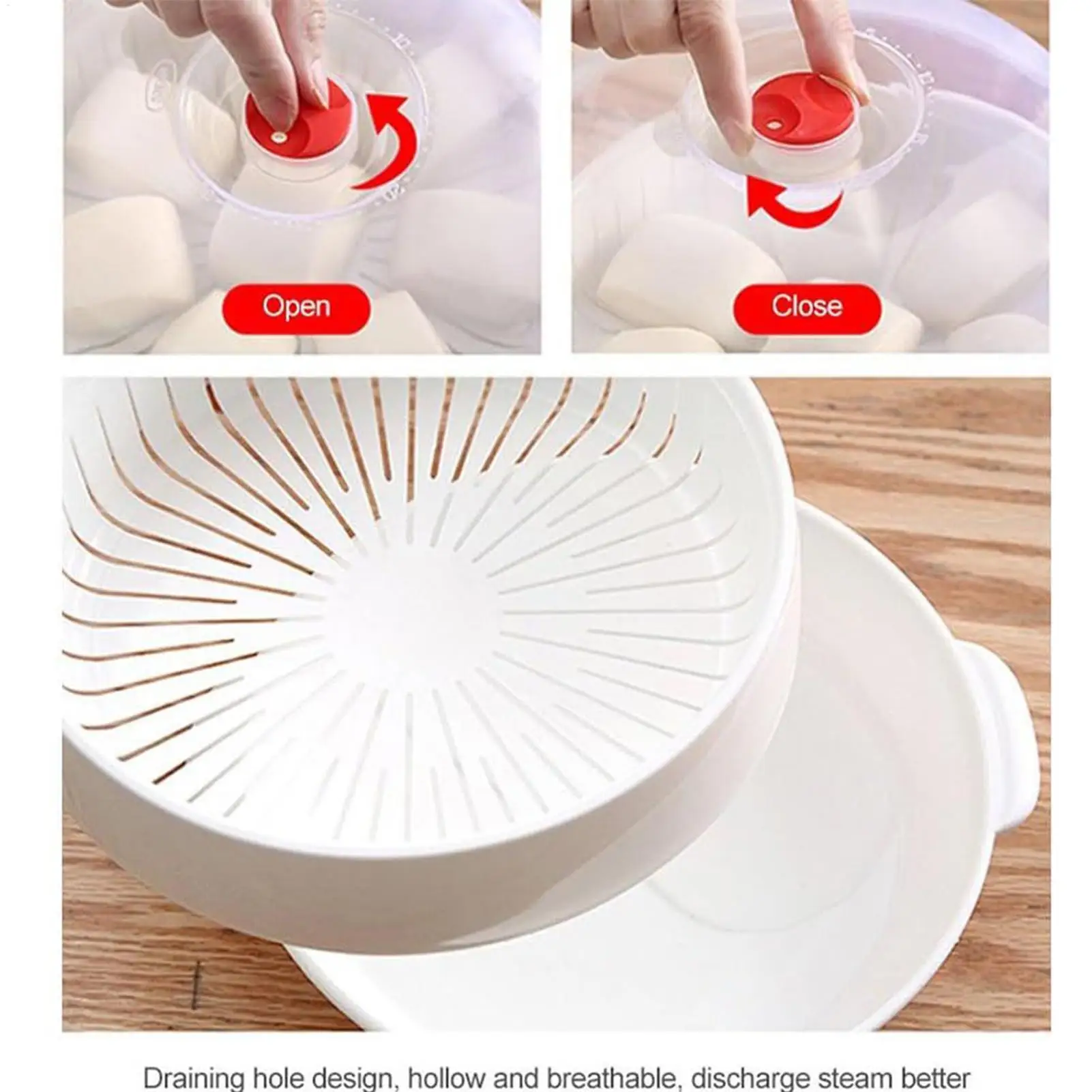 

Microwave Steamer For Cooking Veggie Steamer Microwave With Lid Heat-Resistant Heating Cookware For Home Restaurant Rental