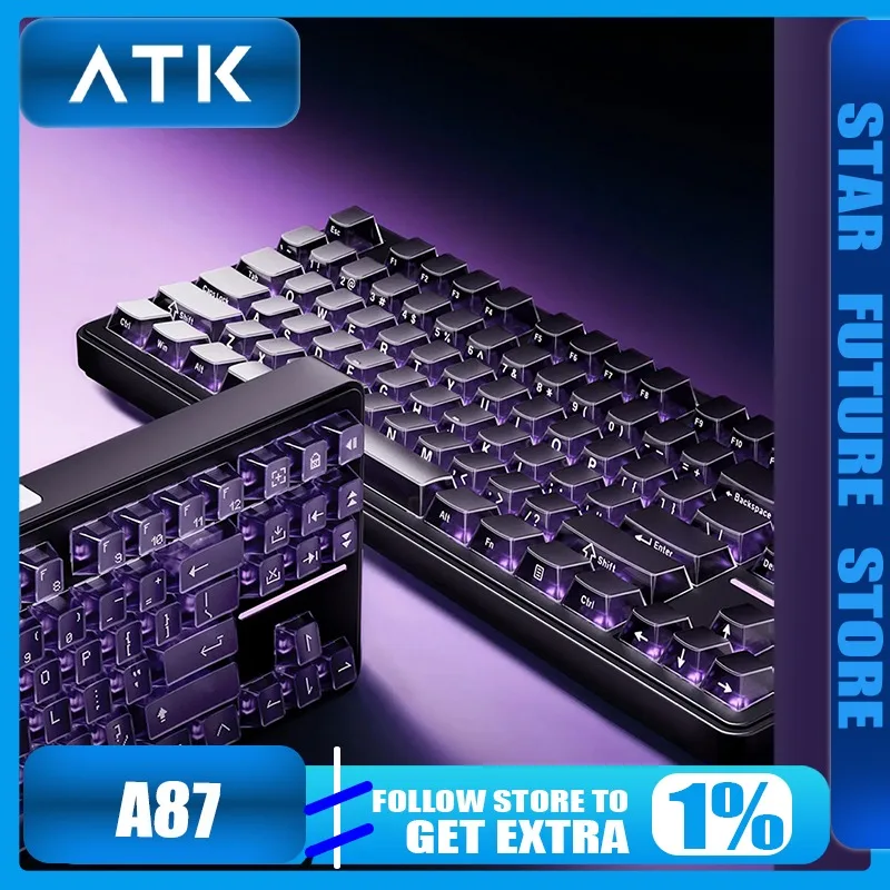 

ATK A87 Wireless Bluetooth Mechanical Keyboard RGB Backlit E-sports Game Dedicated 87 Key Configuration CS2 APEX VALORANT PUBG