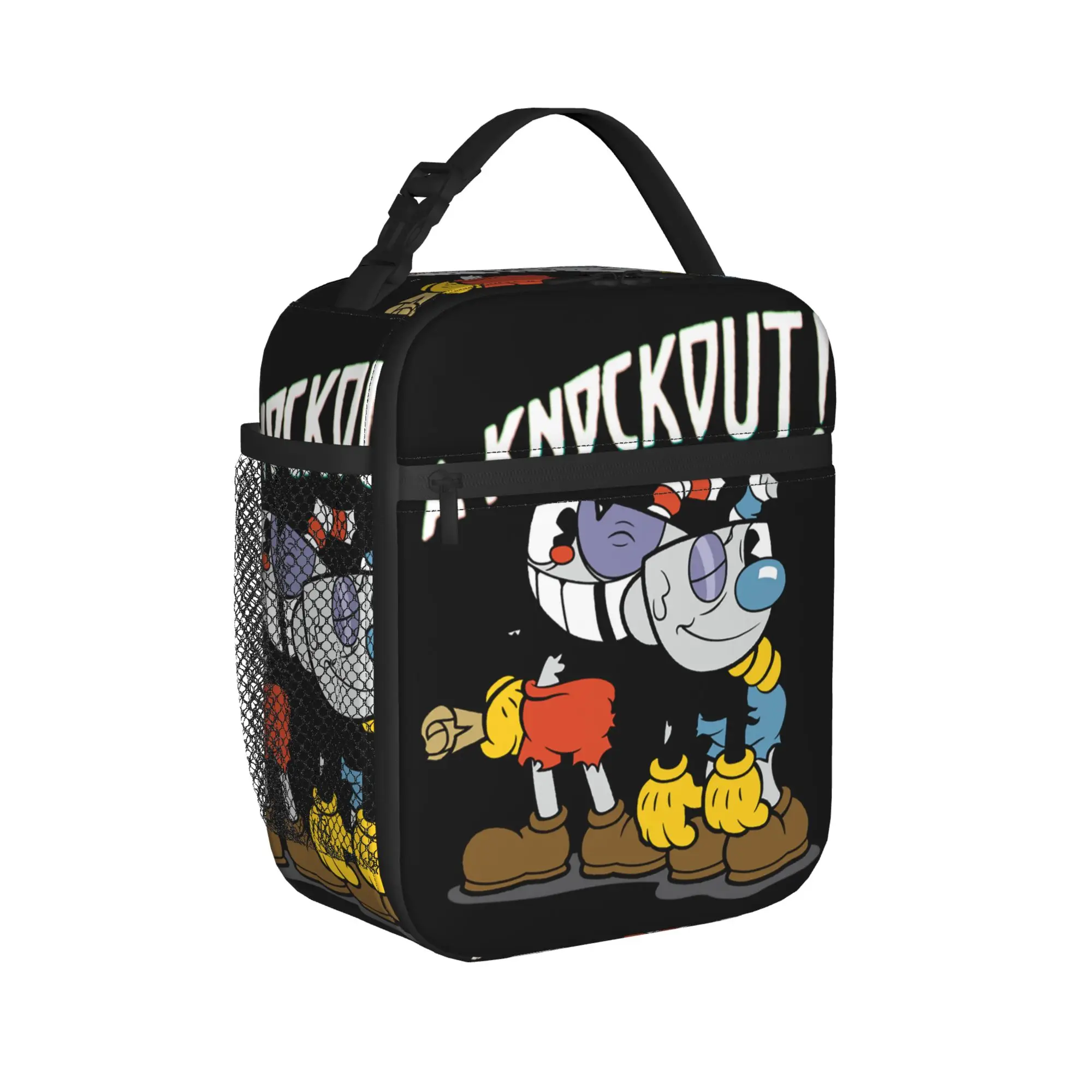 Cartoon Cupheads and Mugmans Game Thermal Insulated Lunch Bags for Picnic  Reusable Food Bag Thermal Cooler Lunch Box