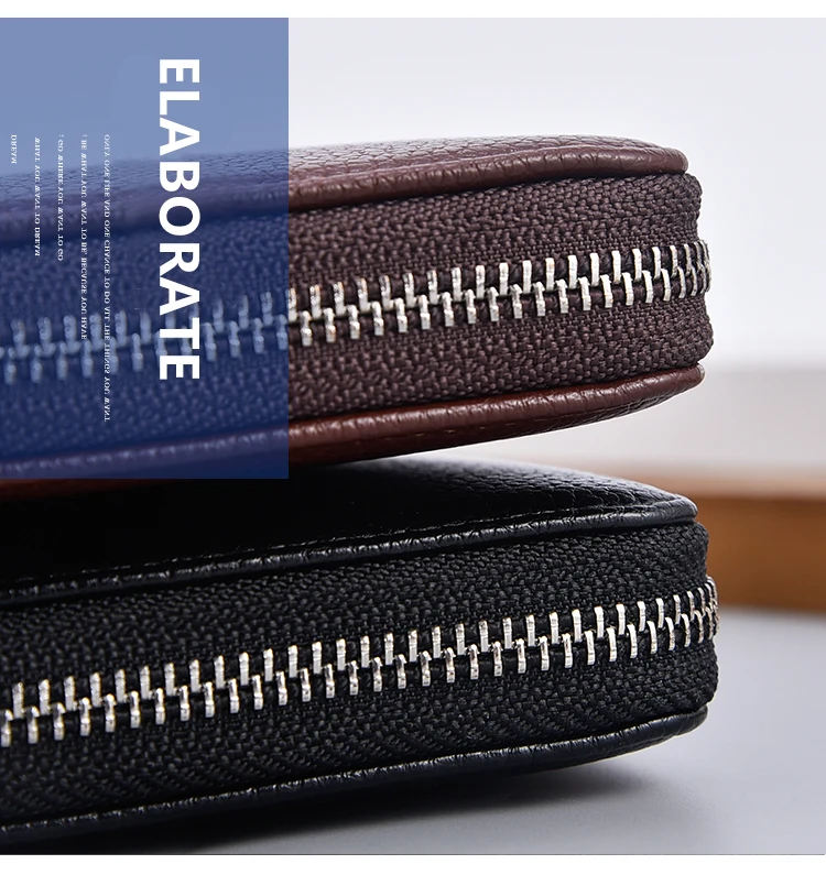 Lange Geldbörse aus Pu-Leder mit Reißverschluss für Herren, Clutch-Tasche, Multi-Card, Herrenhandtasche, Geschenk für Herren, Business-Geldbörse für Herren – Detail 4