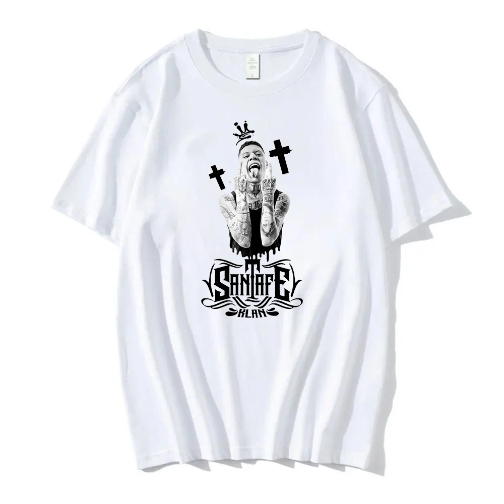 Santa Fe Klan T-shirt Hip Hop Rapper Todo Y Nada Tour Merch Crewneck Short Sleeve Tee Women Men Streetwear Fashion Clothes