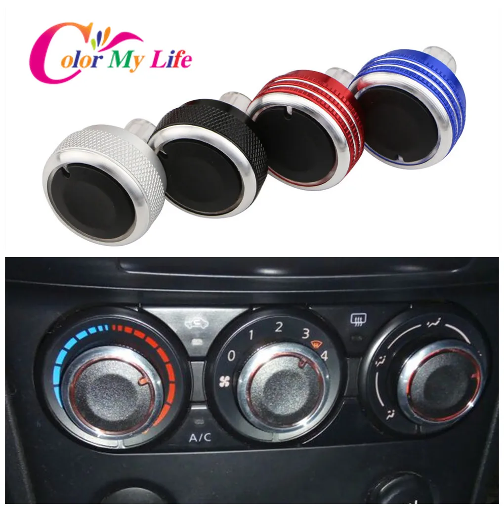 

Color My Life Car Heat Control Knob for Honda Old Fit 2002 - 2010 AC Knobs A/C Air Conditioning Knob Aluminum Alloy Accessories