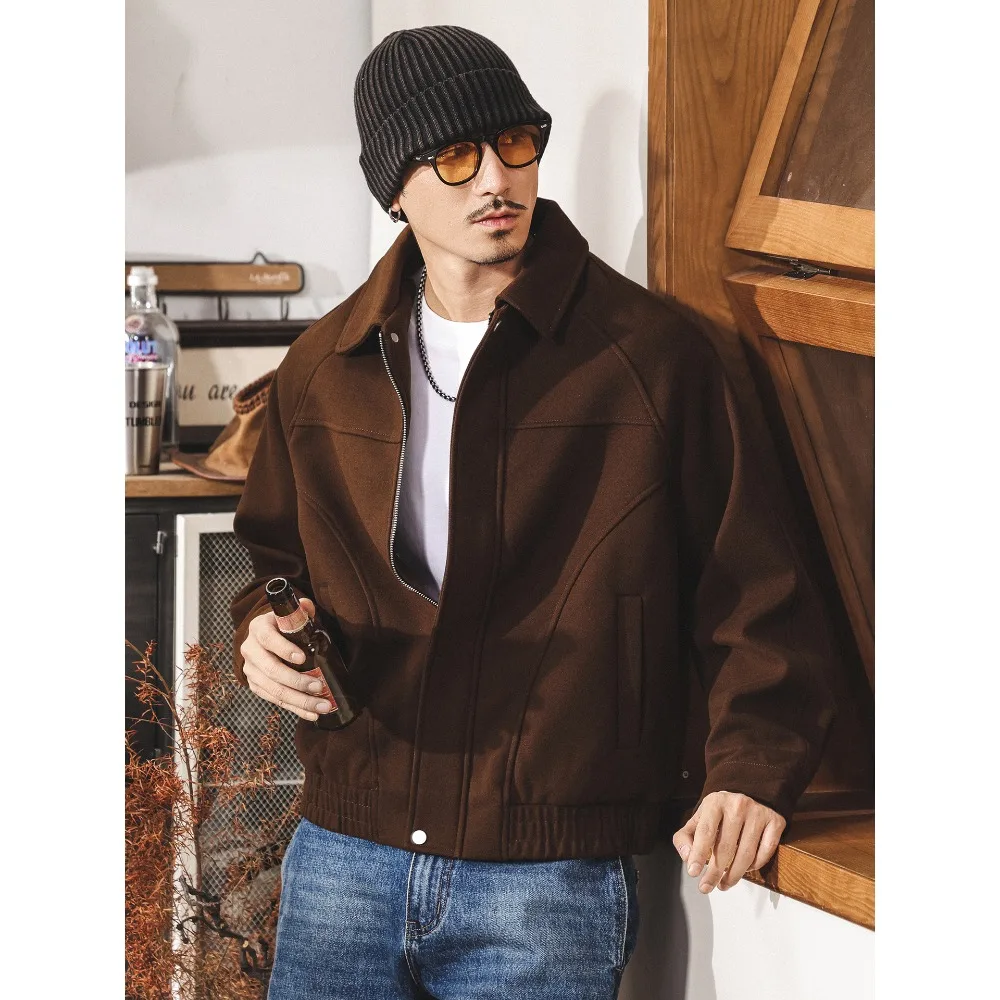 A high-end retro corduroy jacket for men, a simple lapel work jacket from a trendy brand for autumn and winter