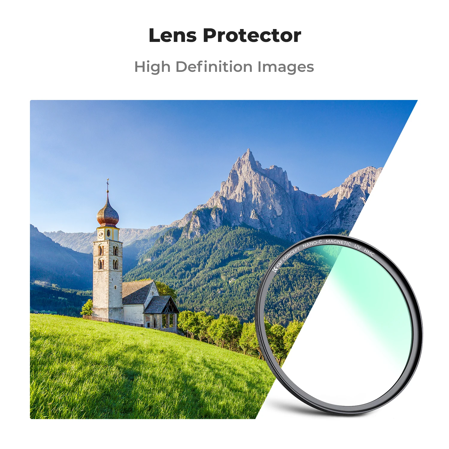 K & F مفهوم Nano-C مرشح الأشعة فوق البنفسجية المغناطيسي 49 مللي متر 52 مللي متر 55 مللي متر 58 مللي متر 62 مللي متر 67 مللي متر 72 مللي متر 77 مللي متر 82 مللي متر الترا سليم UV تصفية 18 طبقة طلاء