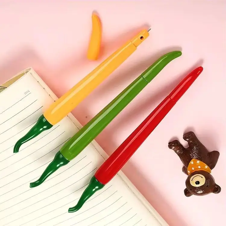 12 PCs Creative Pepper Neutral Pen gel Cute Cartoon Learning Stationery Modeling Supplies Needle Water Signature Pen