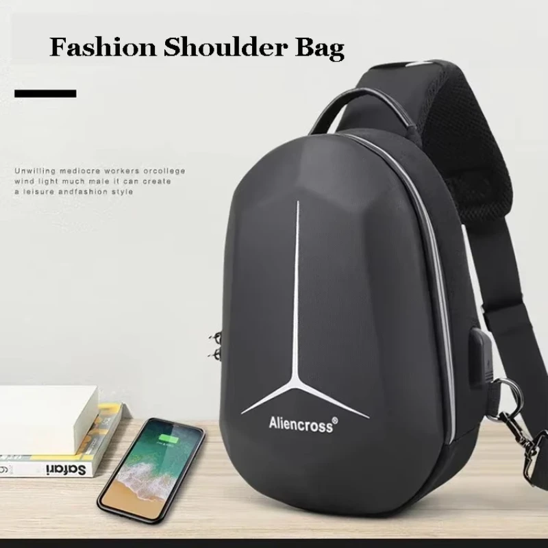 

Anti-theft Lock Crossbody Bag USB Charging Travel Shoulder Bag High Quality Messenger Bags Male Waterproof Chest Bag Designer