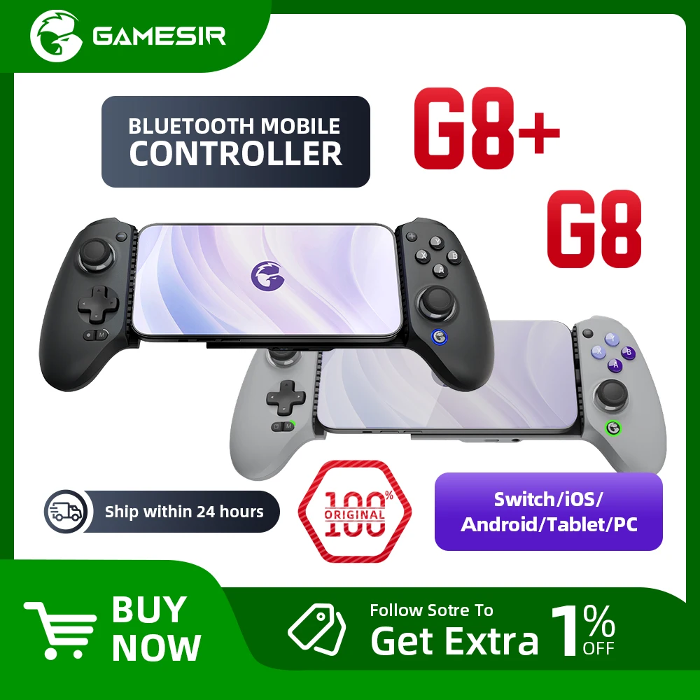 GameSir G8  G8+ Plus Cellphone Gamepad Game Controller Hall Effect Joystick for iPhone 15 Android Mobile Phone Cloud Gaming