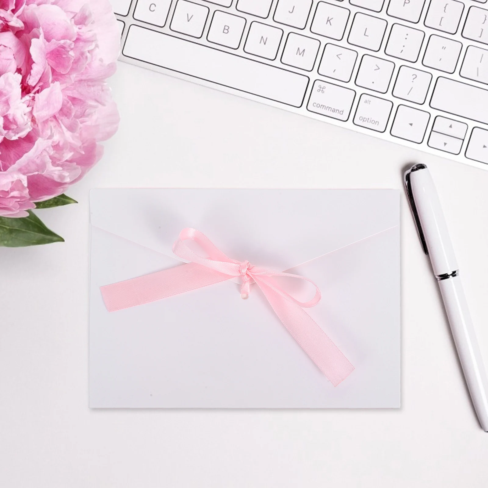 

10 pcs 17.5X12.5Cm Classic Flap Invitation Envelopes Natural Paper Elegant Ribbon Design Wedding Bridal Baby Shower Birthday